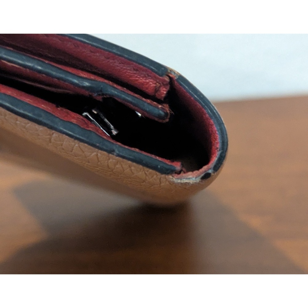 Loewe Large Vertical Wallet Tan Grained Calfskin Leather Anagram - Picture 8 of 11